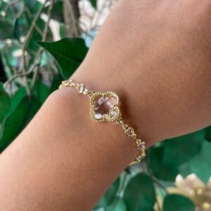 Gold and Silver Dainty Medallion Bracelet